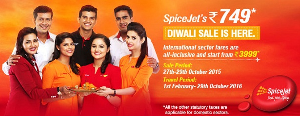 India Desire : Spicejet Diwali Sale: Book Flight Tickets From Rs. 749 At Spicejet
